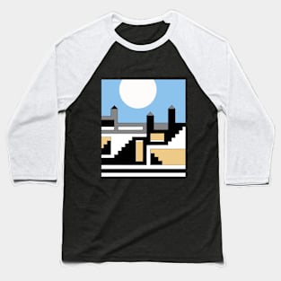 Simple Castle with White Sun Baseball T-Shirt